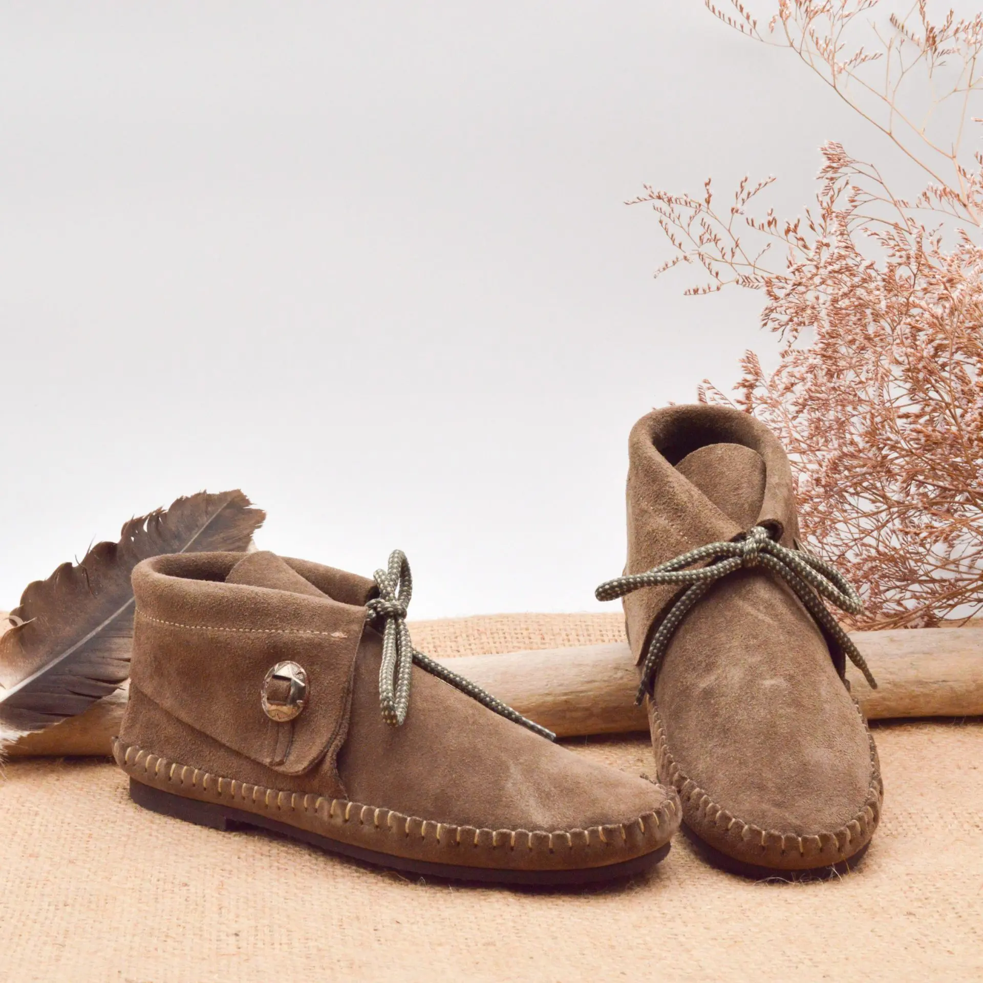 Indian moccasin EL LOBO reference BIRD taupe