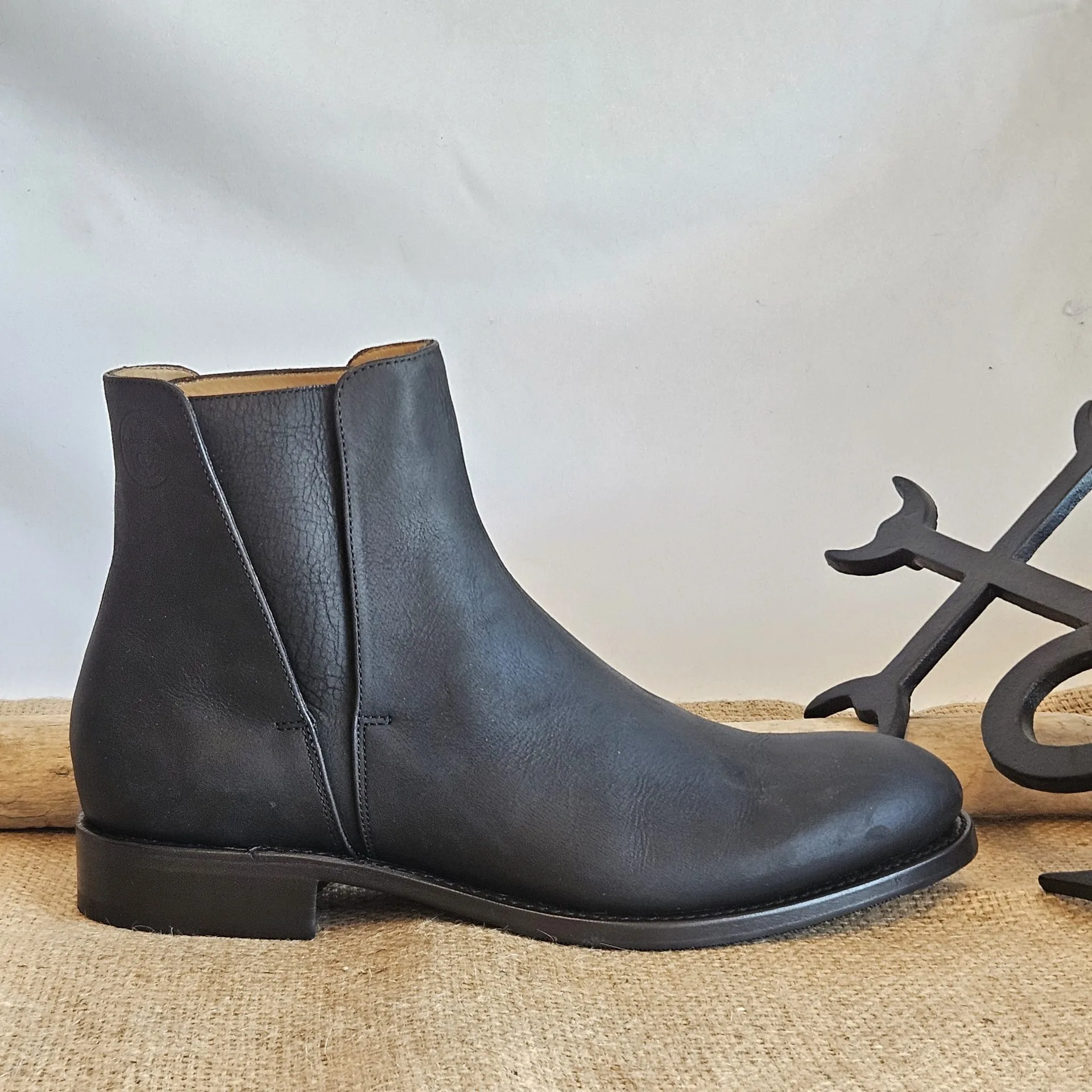 bottine homme tout cuir romeo noir