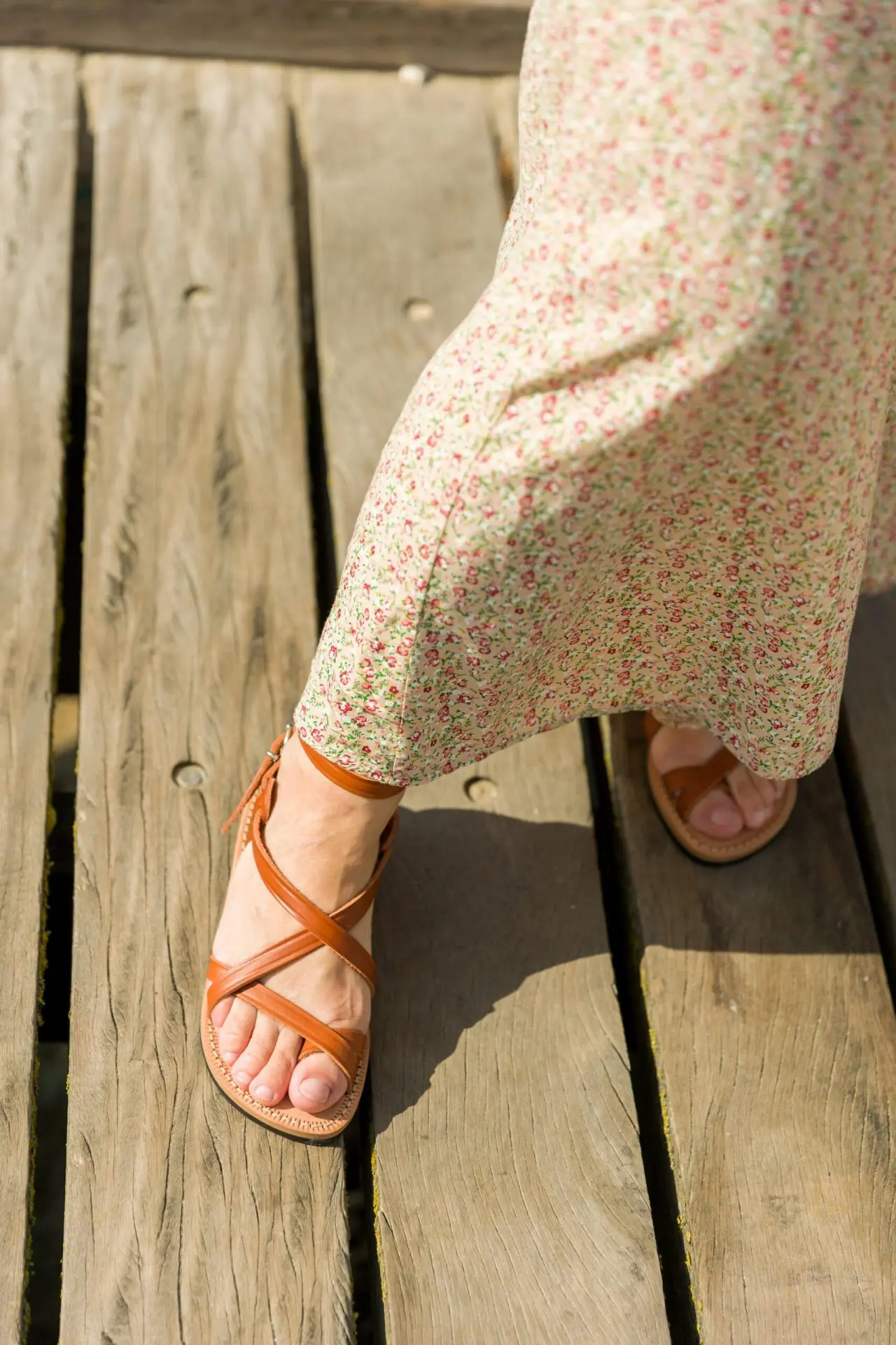 Leather sandal MARJORIE cognac - Image 6