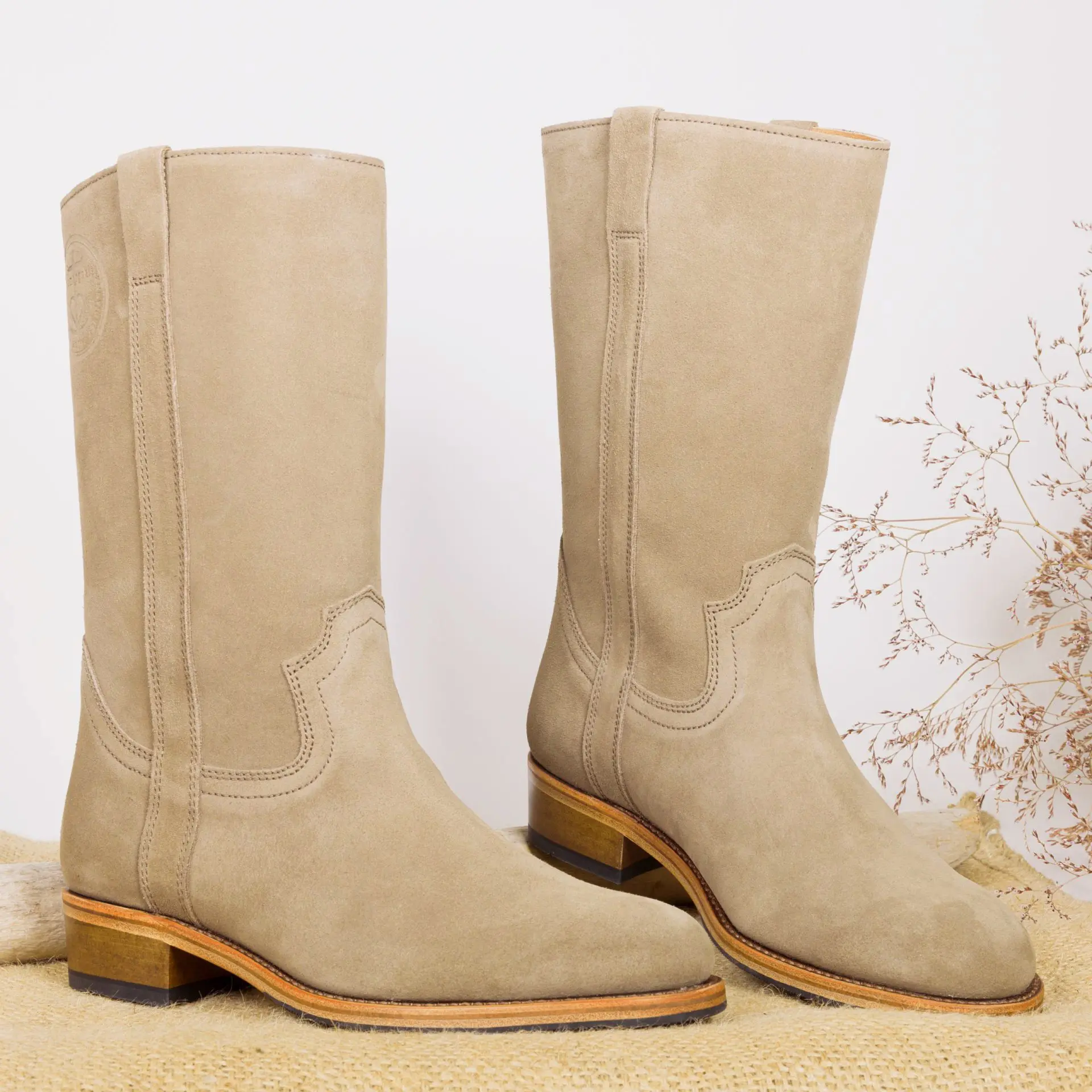 botte la camarguaise "manadière" taupe