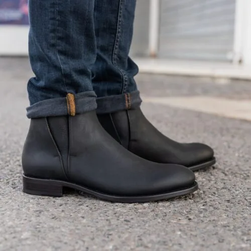 bottine homme tout cuir romeo noir