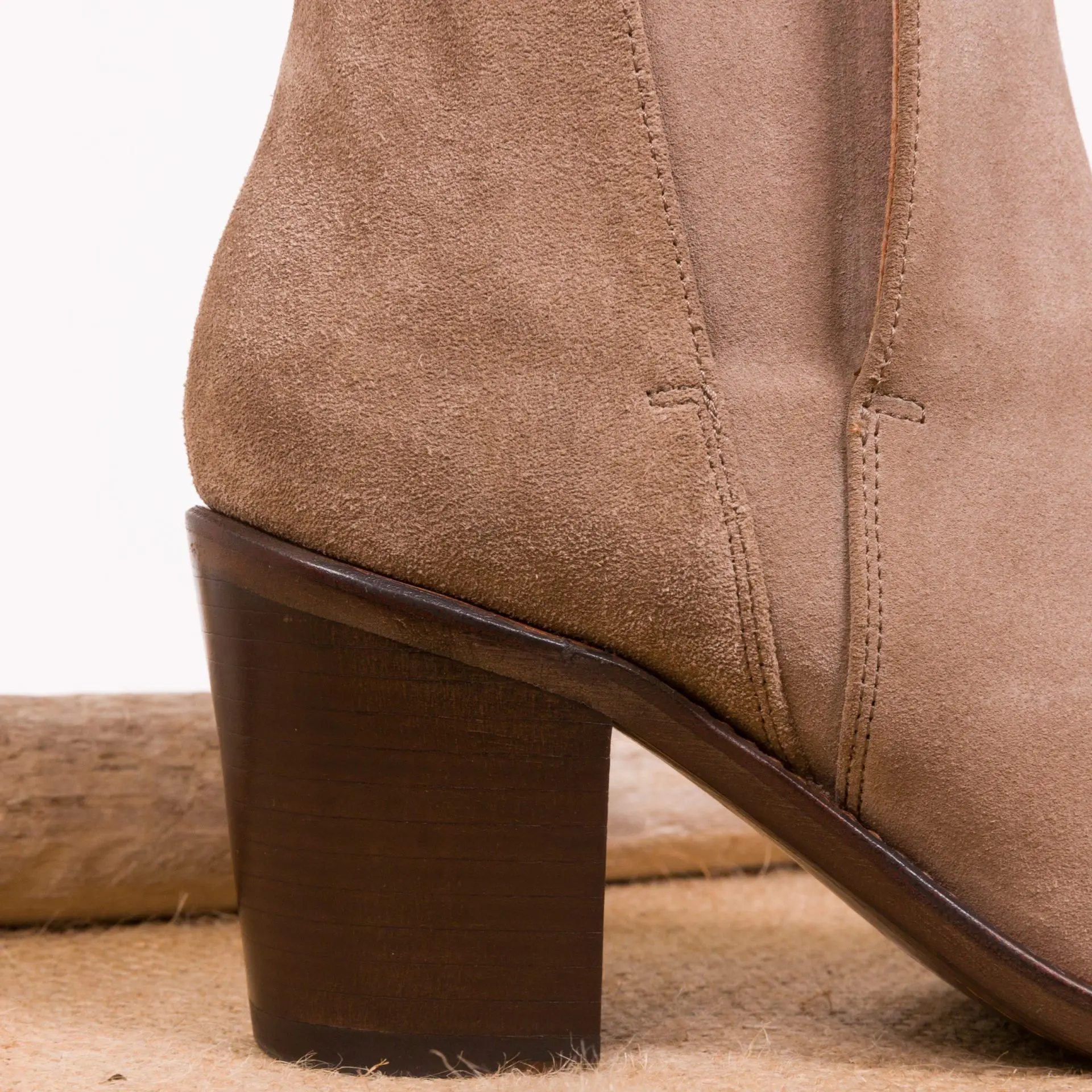 Women's suede low boot Ref LISE taupe - Image 3