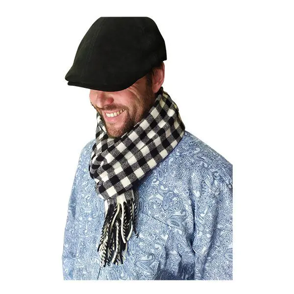 Camargue scarf in black merino wool, large model - Image 2