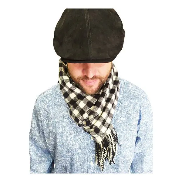 Camargue scarf in black merino wool, large model - Image 3