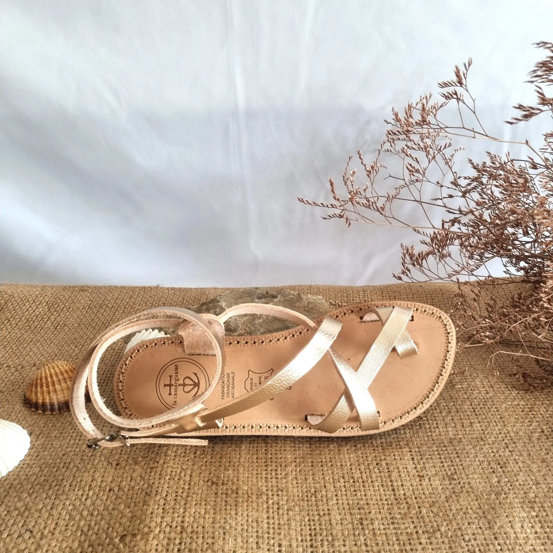sandale cuir marjorie dorée
