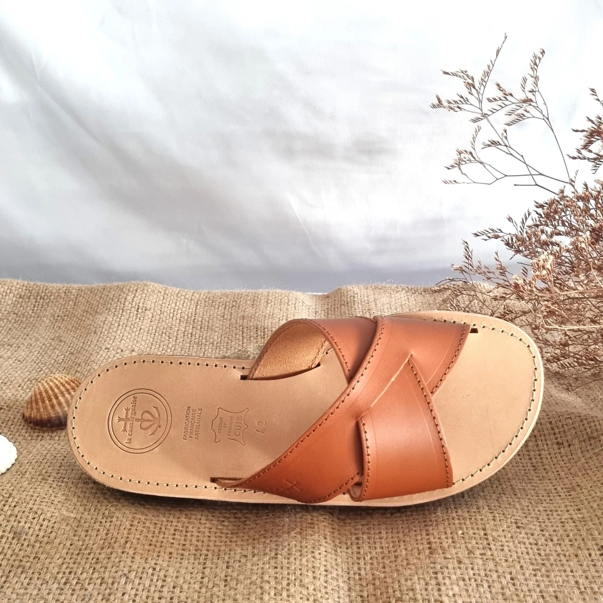 sandale camarguaise germain cognac