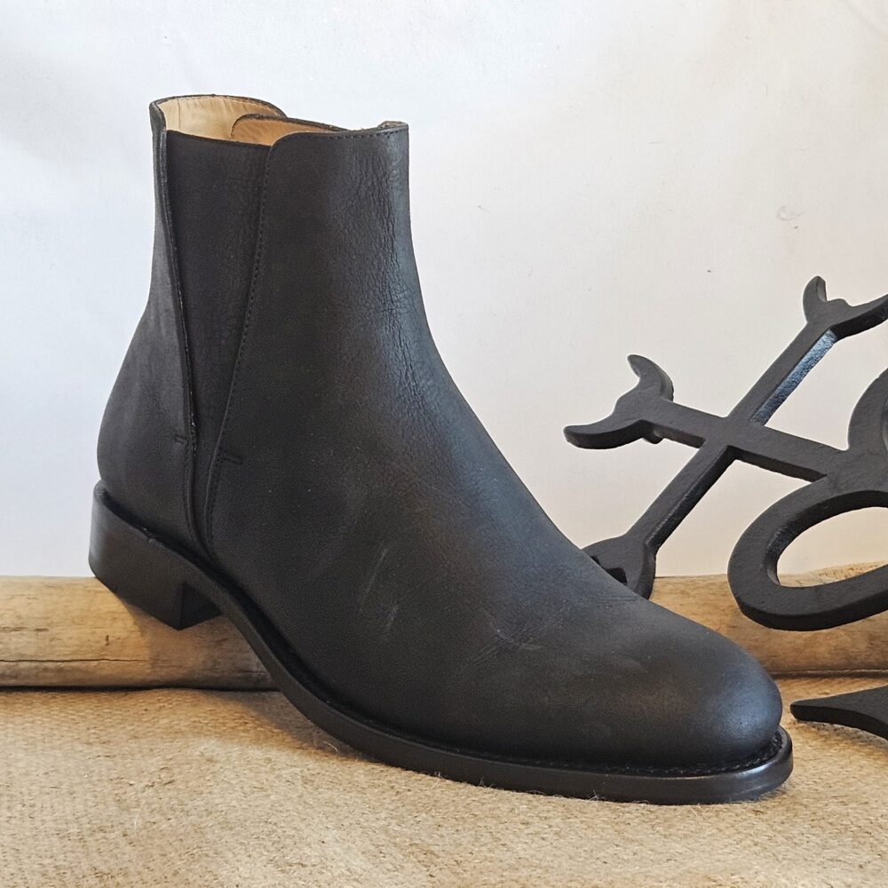 bottine homme tout cuir romeo noir mat