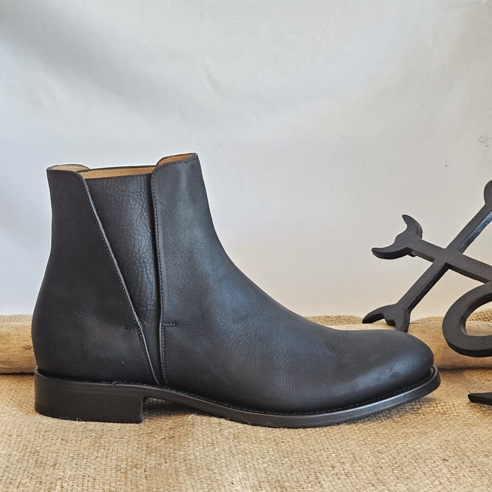 bottine homme tout cuir romeo noir