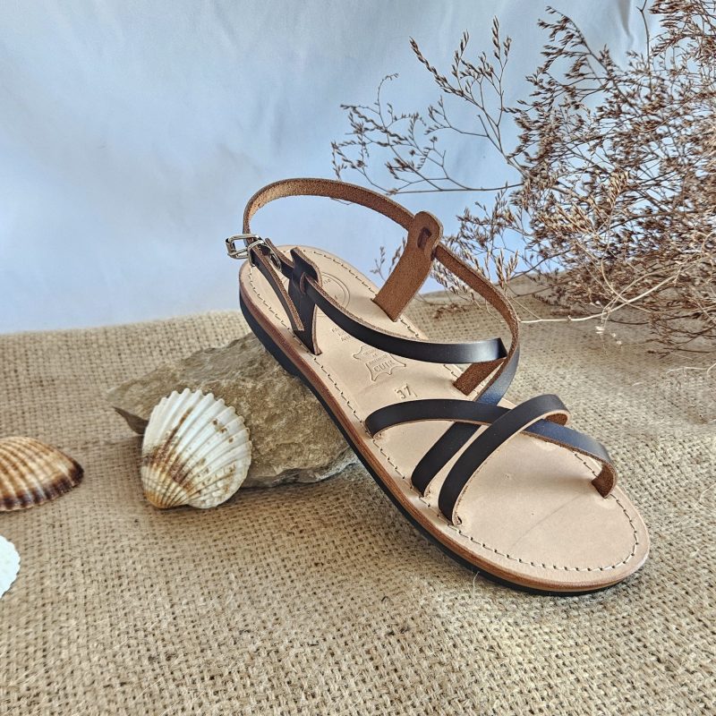 sandale la camarguaise Élie brun