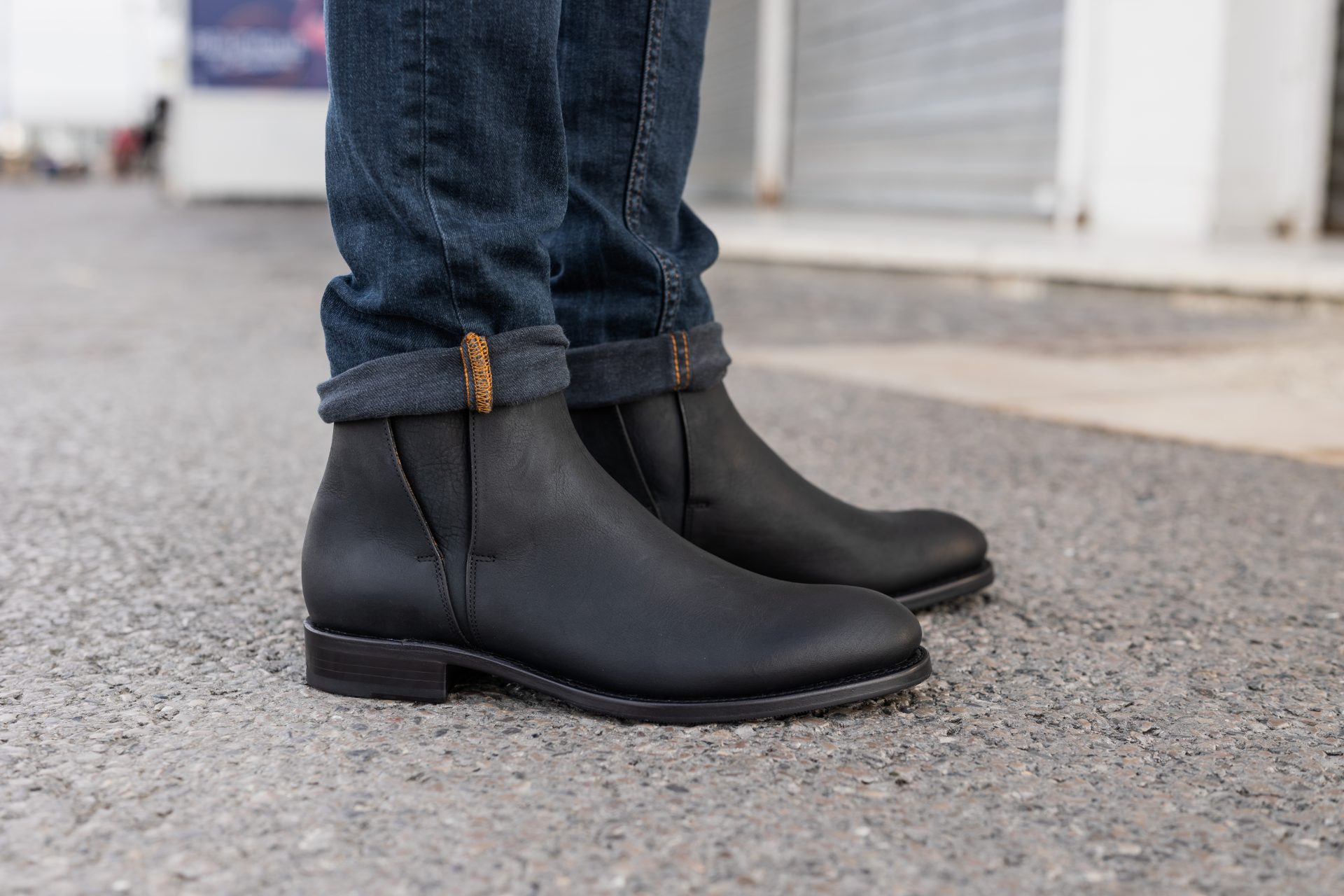 bottine homme tout cuir romeo noir